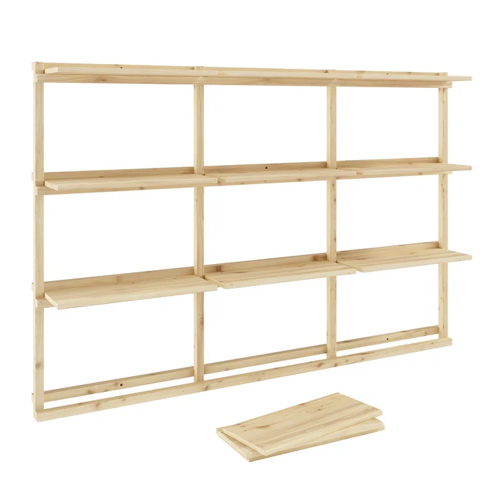 Karup Design - Groove Wall shelf, Big, H 127 x 192 cm, natural pine