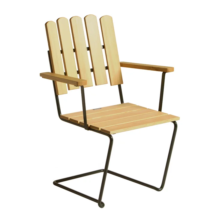 Grythyttan - A2 garden armchair, oiled pine / green