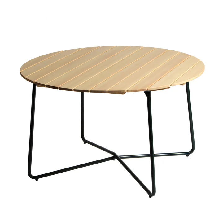 Grythyttan - 9A 120 Garden table Ø 120 cm, oiled pine / green