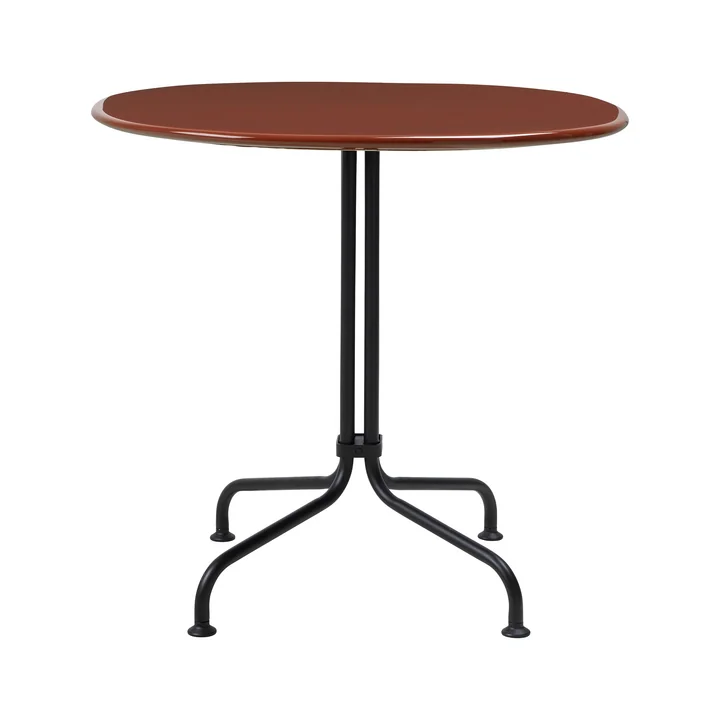Gubi - Carmel bistro table, 75 x 75 cm, black / rock red