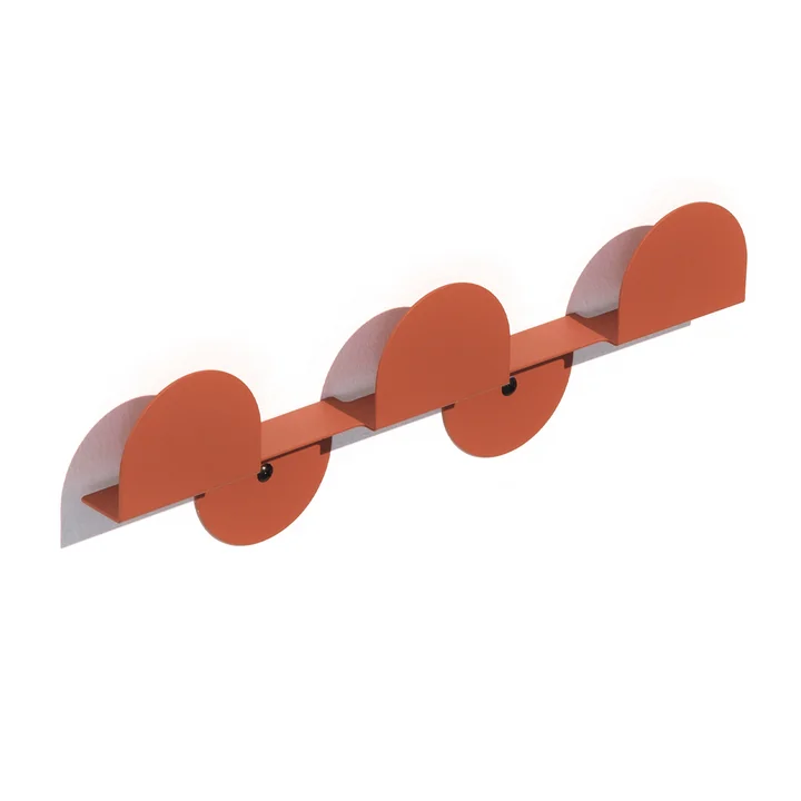 Nobodinoz - Vibes Wall coat rack, 37 cm, burnt red