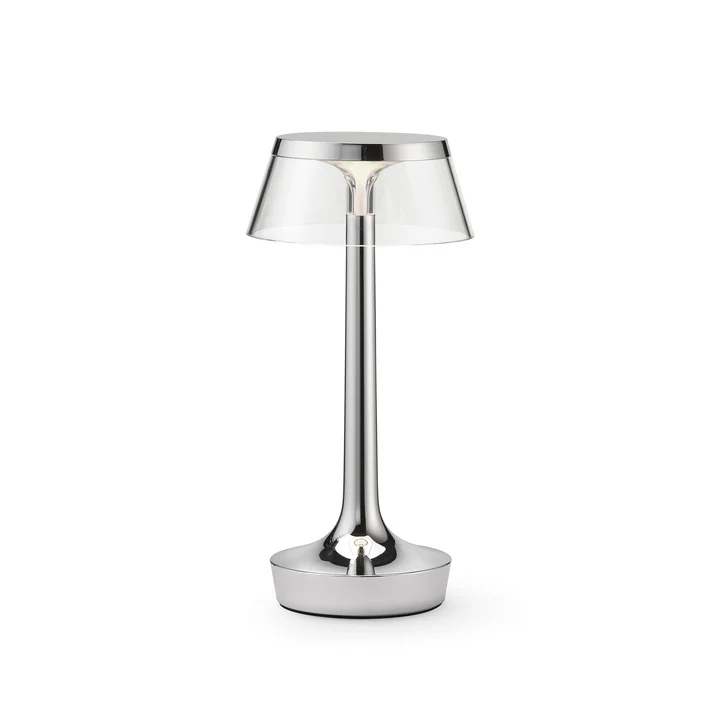 Flos - Bon jour Unplugged Rechargeable table lamp, Color Tune, chrome