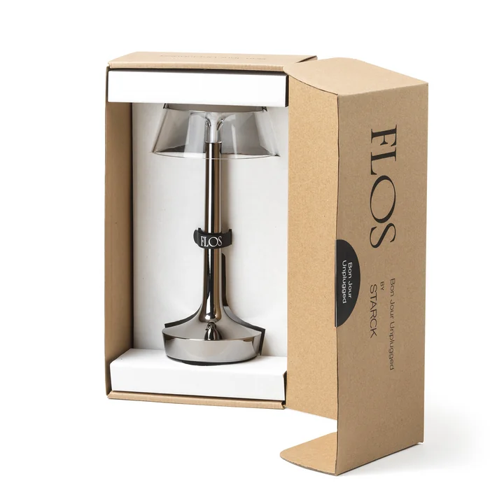 Flos - Bon jour Unplugged Rechargeable table lamp, Color Tune, chrome