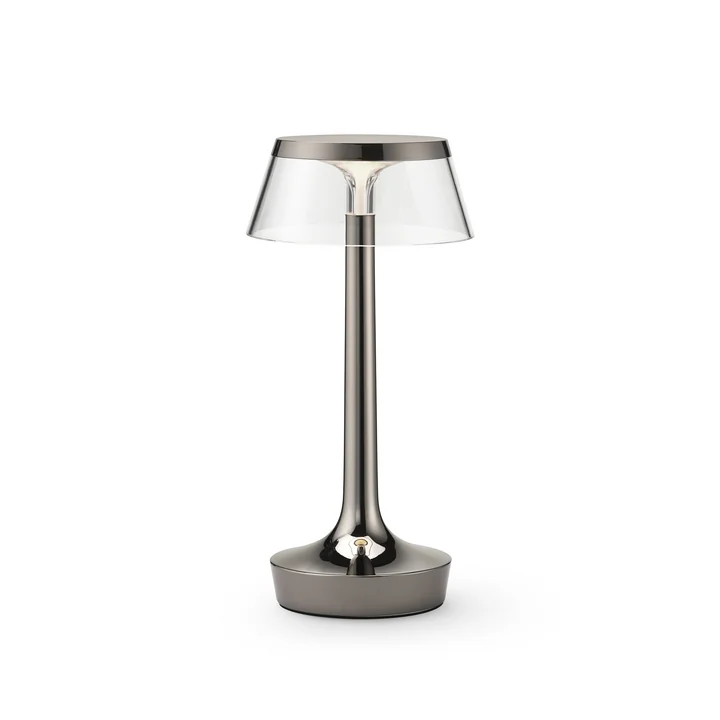 Flos - Bon jour Unplugged Rechargeable table lamp, Color Tune, black chrome