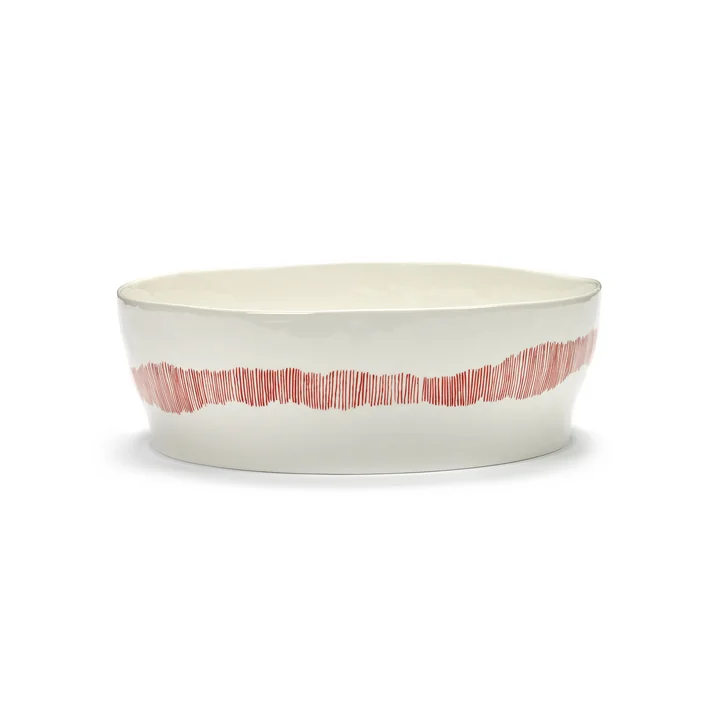 Serax - Feast salad bowl, white / red stripes