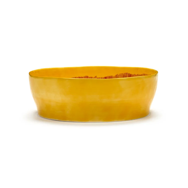 Serax - Feast salad bowl, yellow / red stripes