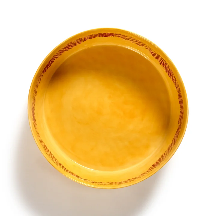 Serax - Feast salad bowl, yellow / red stripes