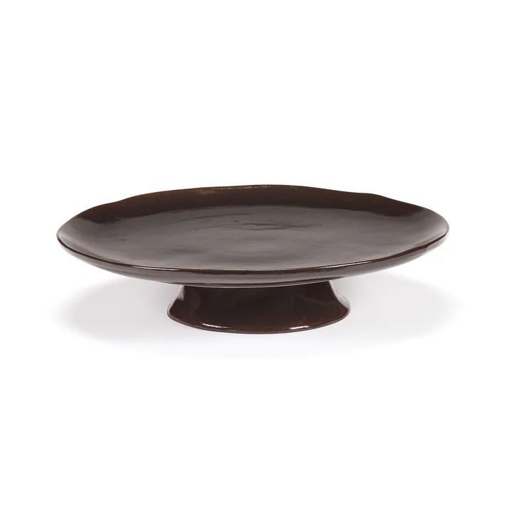 Serax - La Mère large plate with foot, ebony