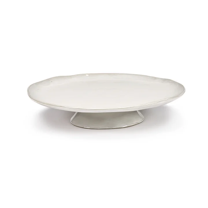 Serax - La Mère large plate with foot, off-white