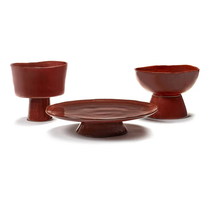 Serax - La Mère large plate with foot, Venetian red