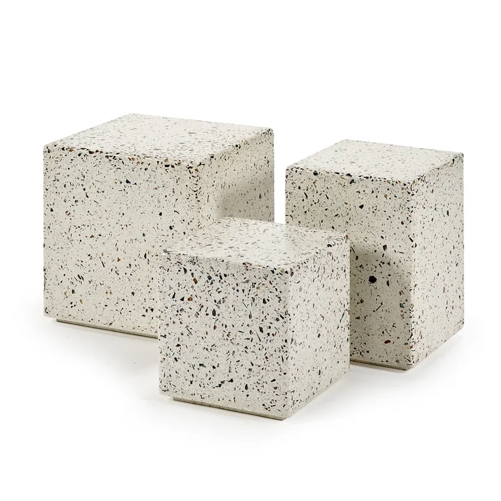Serax - Pawn Terrazzo side tables, white