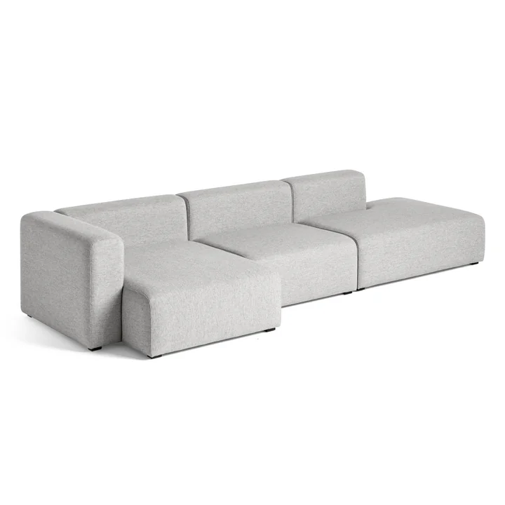 HAY - Mags Sofa 3-seater, combination 5, armrest left / gray ( Hallingdal 116)