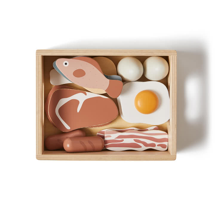 Flexa - Play toy set fish & Meat, multicolored