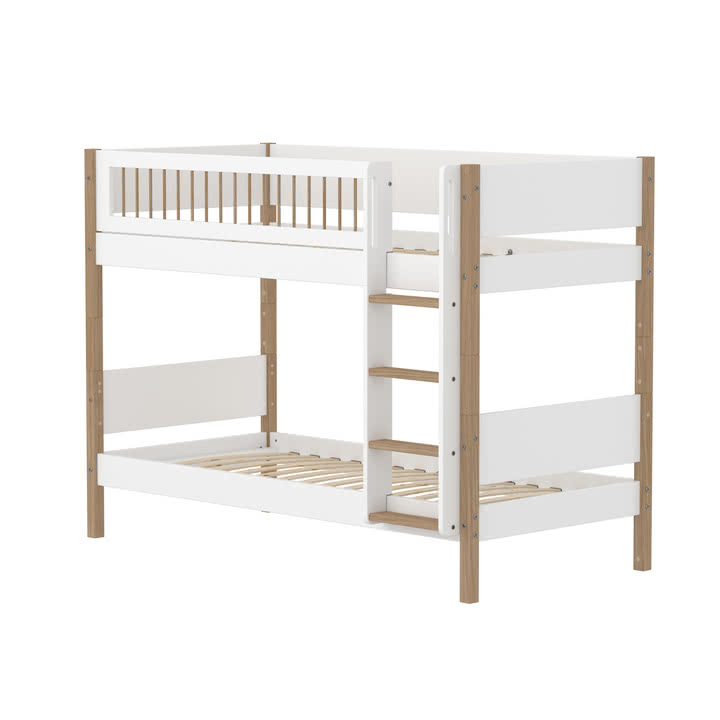 Flexa - Nor Bunk bed, 90 x 200 cm, oak / white