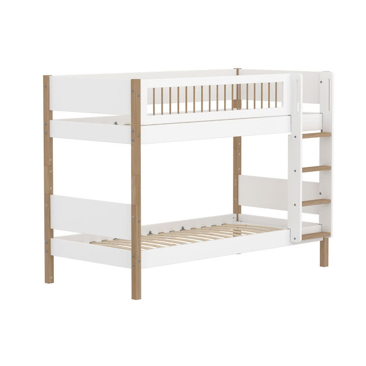 Flexa - Nor Bunk bed, 90 x 200 cm, oak / white