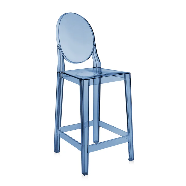 Kartell - One More bar stool, 65 cm, powder blue