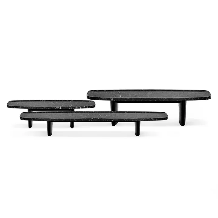 ClassiCon - Matéria side tables, Nero Marquina marble / black