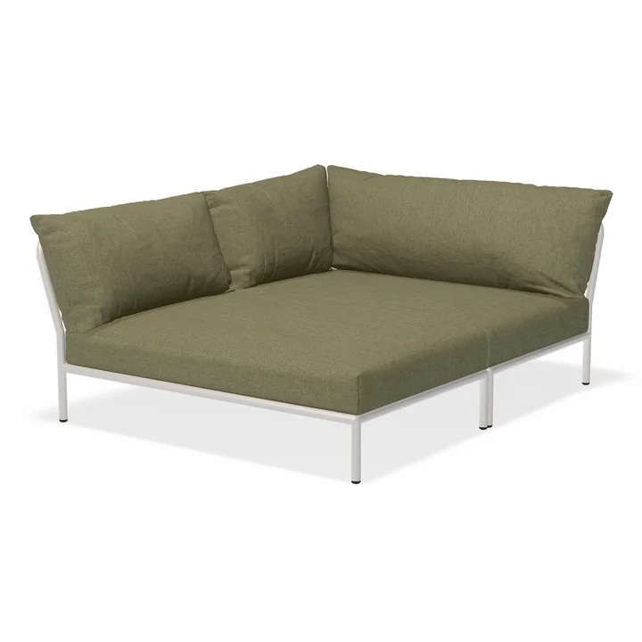 HOUE - Level 2 Cozy Sofa, left, muted white / leaf
