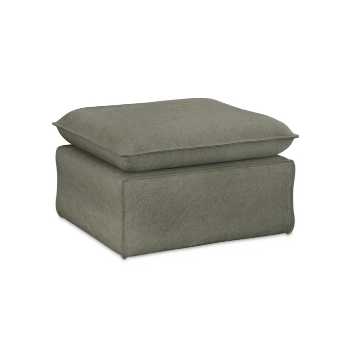 HKliving - Nomad sofa, stool, linen / army green