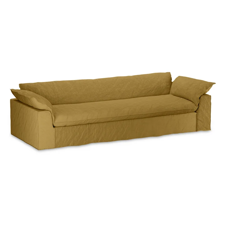 HKliving - Nomad sofa, 4-seater, linen / burnt ochre