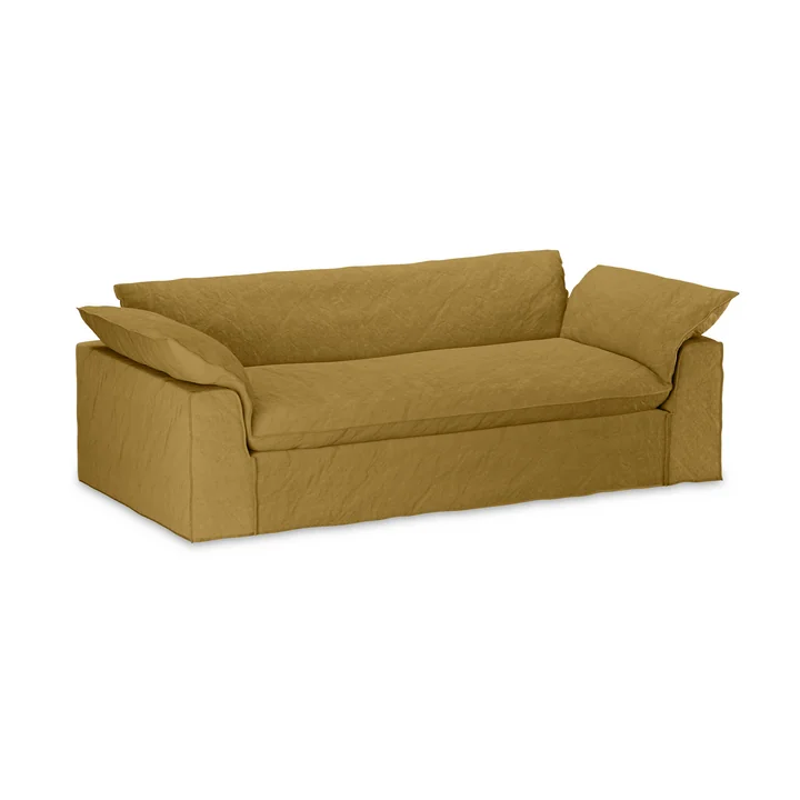 HKliving - Nomad sofa, 3-seater, linen / burnt ochre