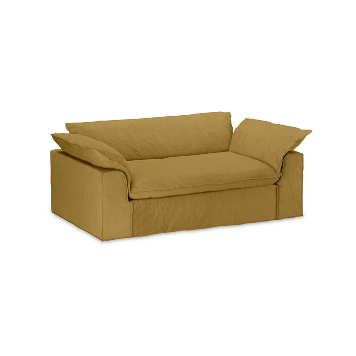 HKliving - Nomad sofa, 2-seater, linen / burnt ochre