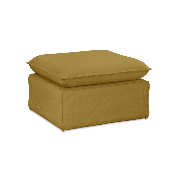 HKliving - Nomad sofa, stool, linen / burnt ochre