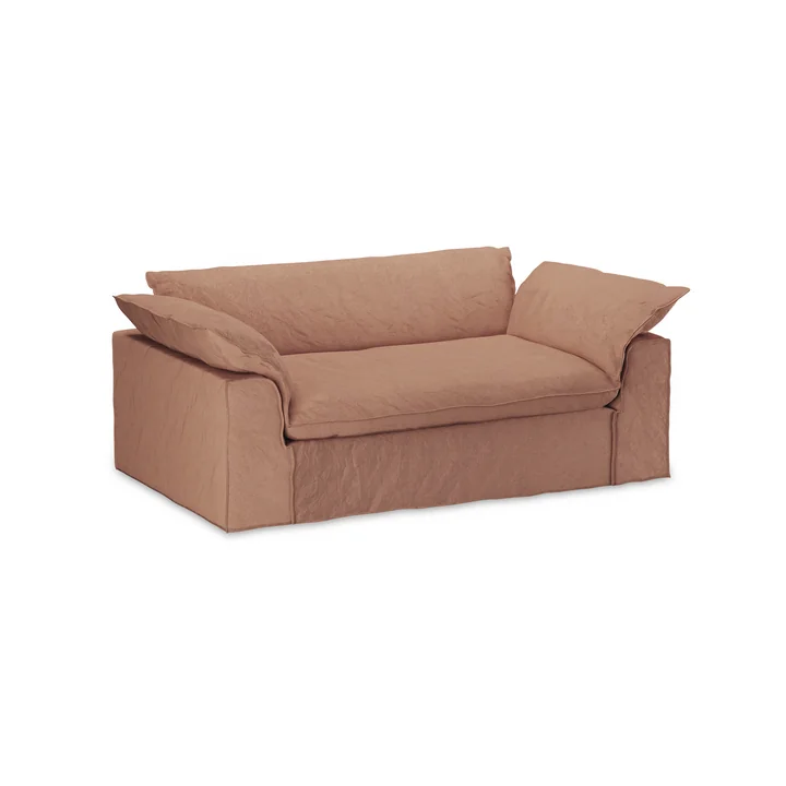 HKliving - Nomad sofa, 2-seater, linen / dusty rose