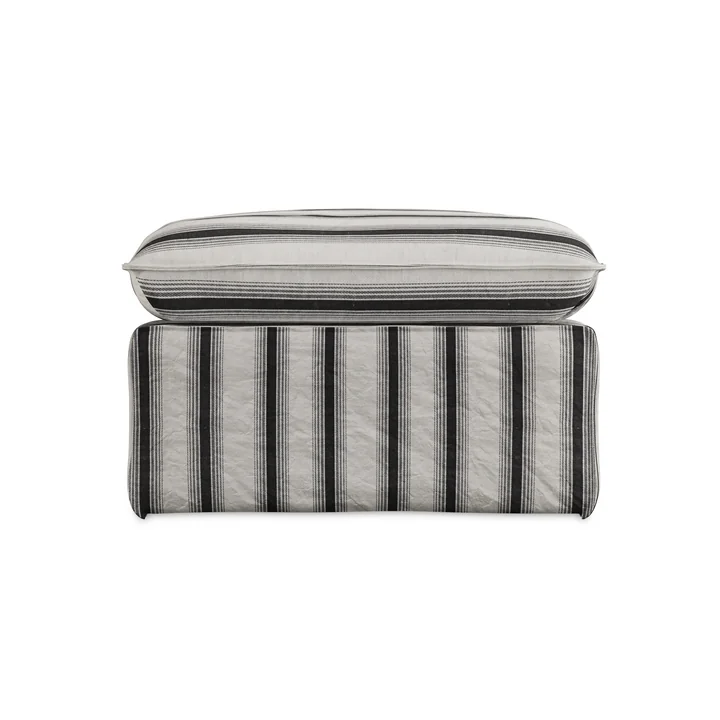 HKliving - Nomad sofa, stool, Rocco / chalkstripe, frontal
