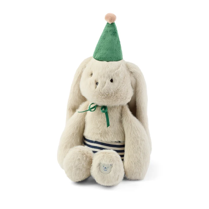 LIEWOOD - Bertrand rabbit Celebration Teddy, Mist, Blue stripe mix