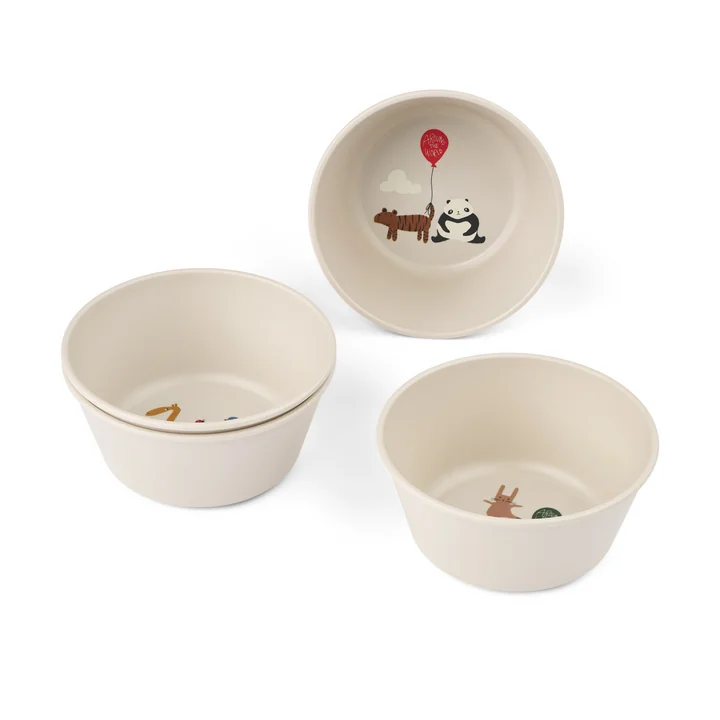 LIEWOOD - Cees bowl, Around the world, sandy (set of 4)