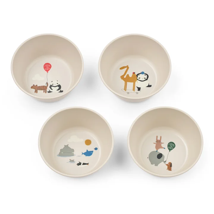 LIEWOOD - Cees bowl, Around the world, sandy (set of 4)