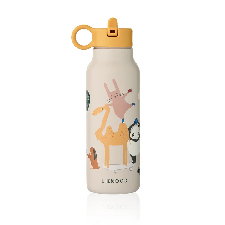 LIEWOOD - Falk water bottle, 350 ml, Around the world, sandy