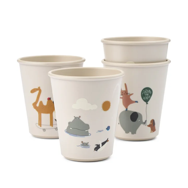 LIEWOOD - Lana cup, Around the world, sandy (set of 4)