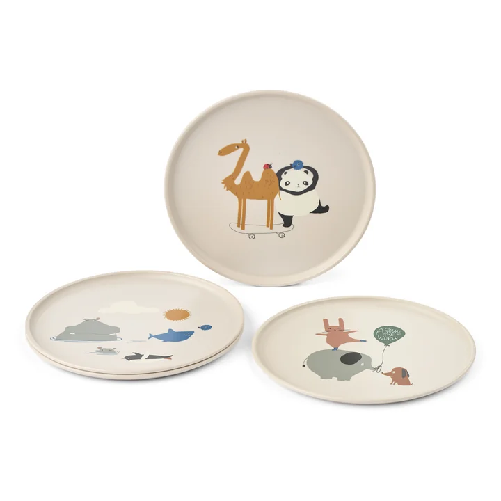 LIEWOOD - Remco plate, Around the world, sandy (set of 4)