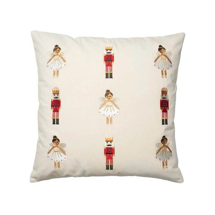 Broste Copenhagen - Fairy Tale cushion cover, 50 x 50 cm, red / off-white