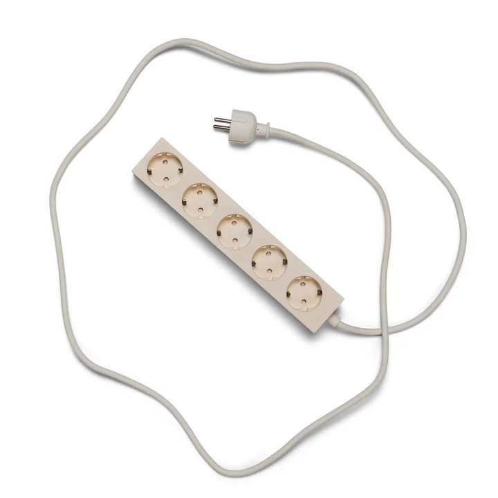 Pedestal - Power Beam, 2 meter multiple socket outlet, pearl