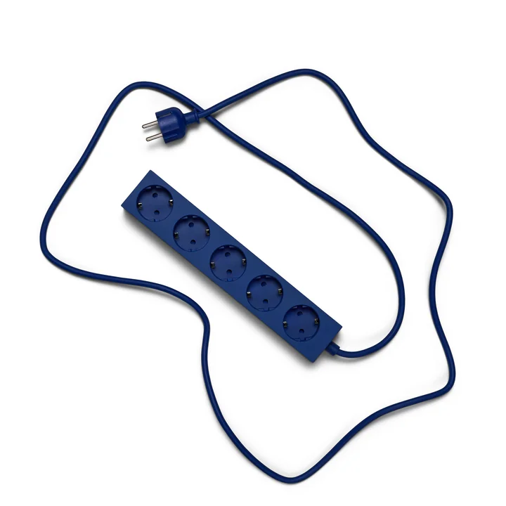 Pedestal - Power Beam, 5 meter multiple socket outlet, ultra marine