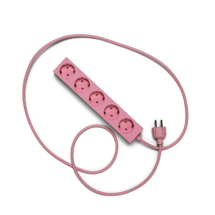 Pedestal - Power Beam, 5 meter multiple socket outlet, bubble gum