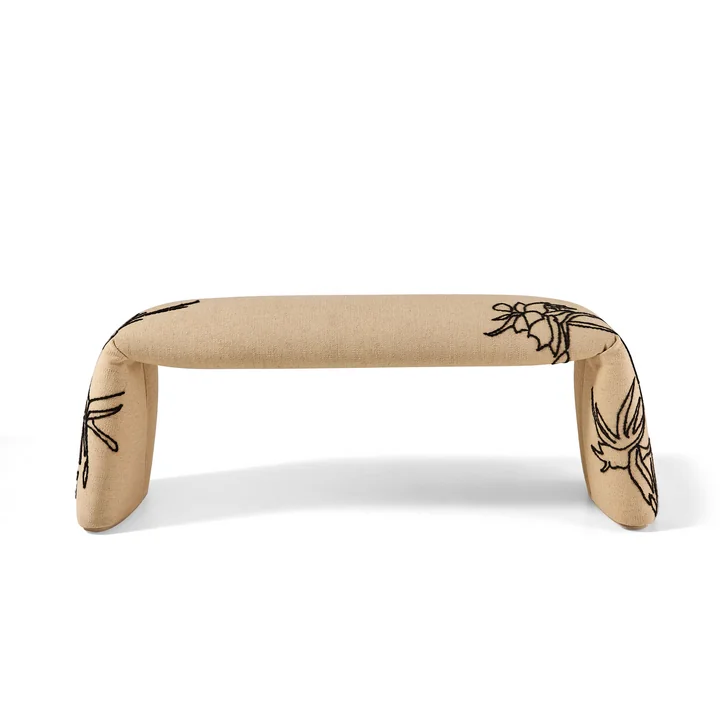 nanimarquina - Folded bench, large, 120 x 45 cm, flowers