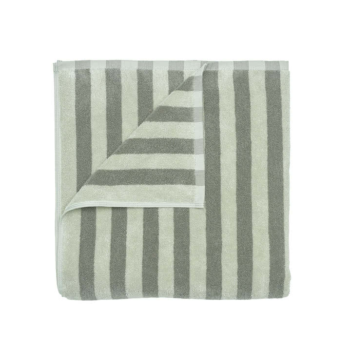 Blomus - Arto Bath towel, 140 x 70 cm, thick stripes, desert sage / agave green