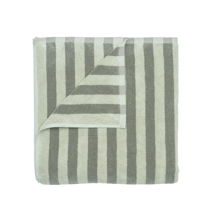 Blomus - Arto Bath towel, 140 x 70 cm, thick stripes, desert sage / agave green