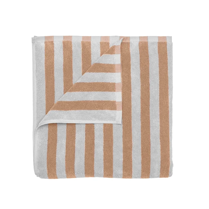 Blomus - Arto Bath towel, 140 x 70 cm, thick stripes, micro chip / tan