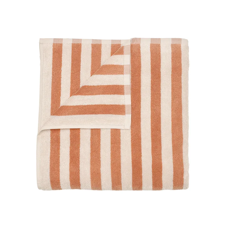 Blomus - Arto Bath towel, 140 x 70 cm, thick stripes, moonbeam / amber brown