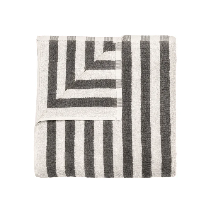Blomus - Arto Bath towel, 140 x 70 cm, thick stripes, moonbeam / magnet