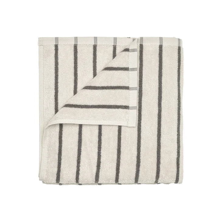Blomus - Arto Bath towel, 140 x 70 cm, thin stripes, moonbeam / magnet