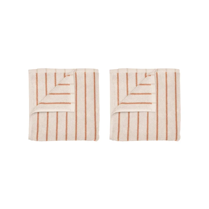 Blomus - Arto guest towel, 50 x 30 cm, moonbeam / amber brown (set of 2)