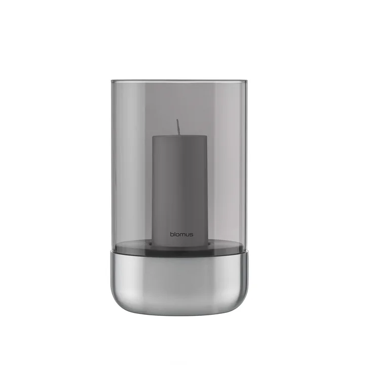 Blomus - Calma Lantern, Ø 12 cm, smoke / stainless steel matt