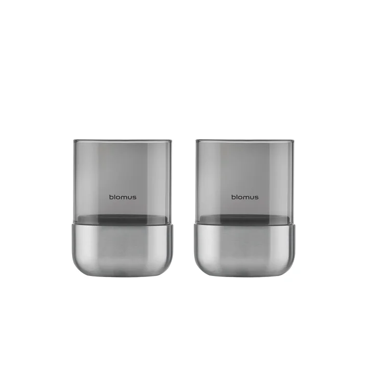 Blomus - Calma Lantern, Ø 7 cm, smoke / stainless steel matt (set of 2)
