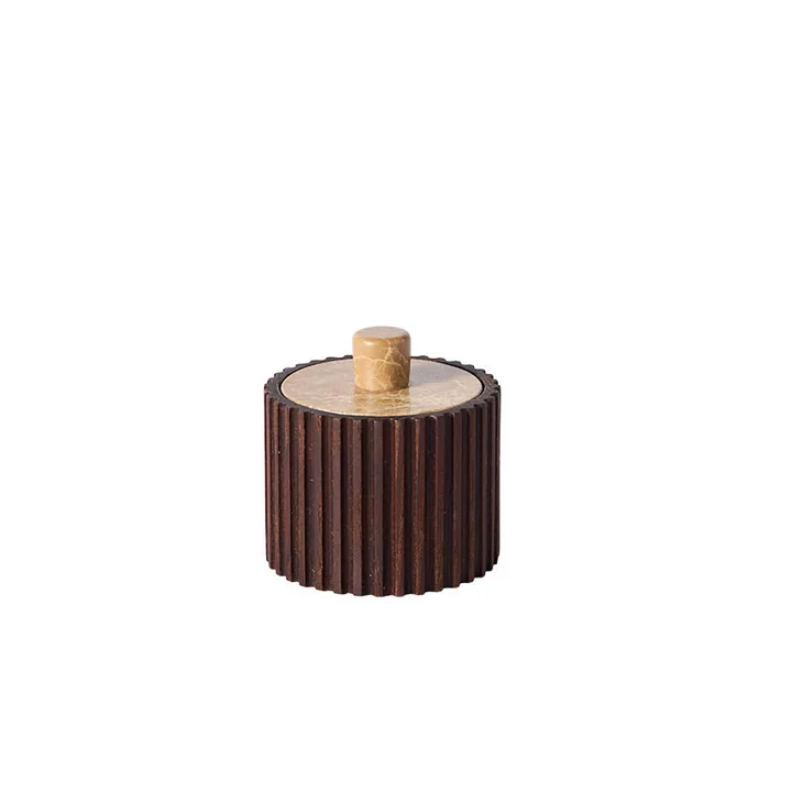 Muubs - Yami storage jar with lid, Ø 8 x 7.8 cm, brown